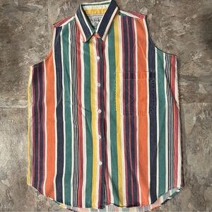 Colorful Striped Sleeveless Shirt